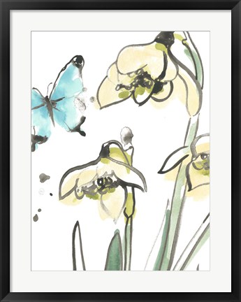 Framed Ink Wash Garden III Print