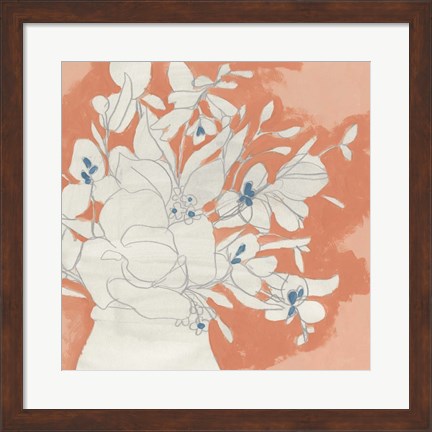 Framed Terracotta Flowers I Print