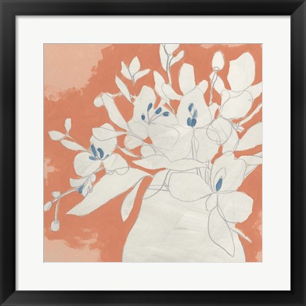 Framed Terracotta Flowers II Print