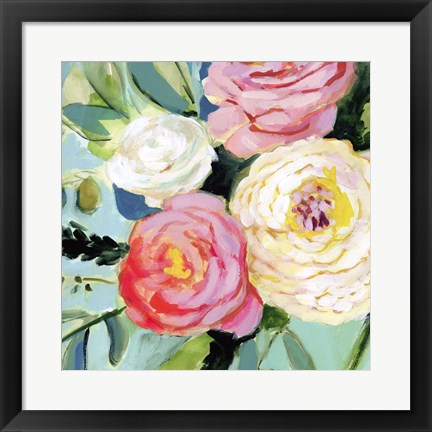 Framed Brushy Floral II Print