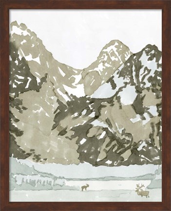 Framed Watercolor Mountain Retreat II Print