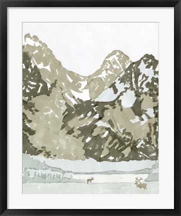 Framed Watercolor Mountain Retreat II Print