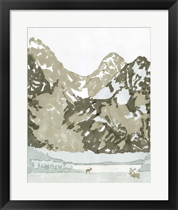 Framed Watercolor Mountain Retreat II Print