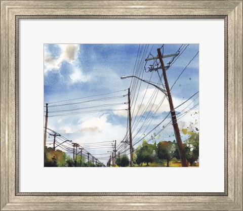 Framed Urban Lines &amp; Poles III Print