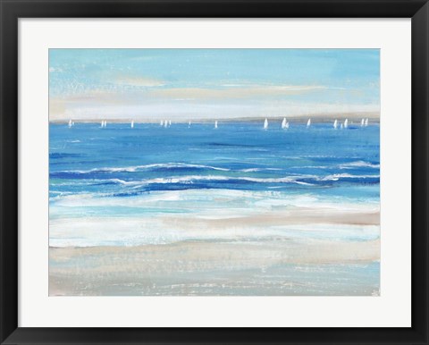 Framed Low Cerulean Tide I Print