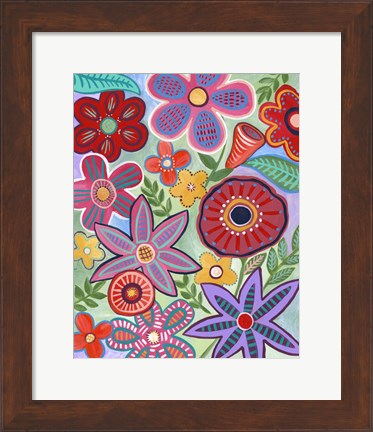 Framed Colorful Flores II Print