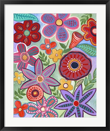 Framed Colorful Flores II Print