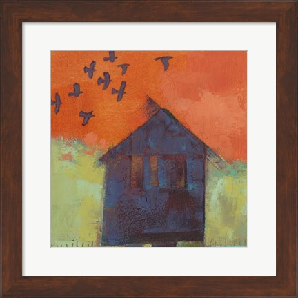 Framed Bird Barn II Print