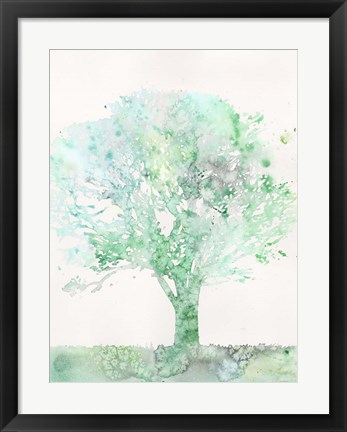 Framed Aquamarine Tree II Print