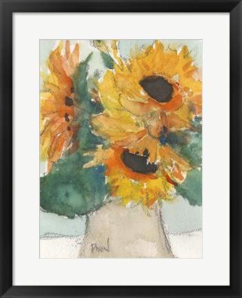 Framed Rustic Sunflowers I Print