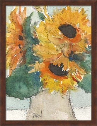 Framed Rustic Sunflowers I Print