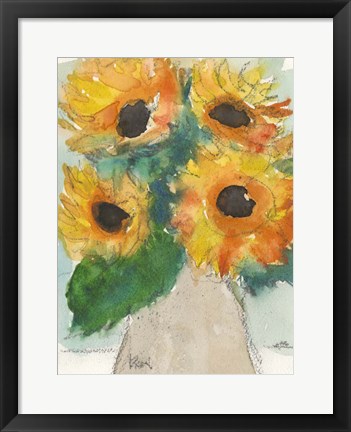 Framed Rustic Sunflowers II Print