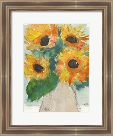 Framed Rustic Sunflowers II Print