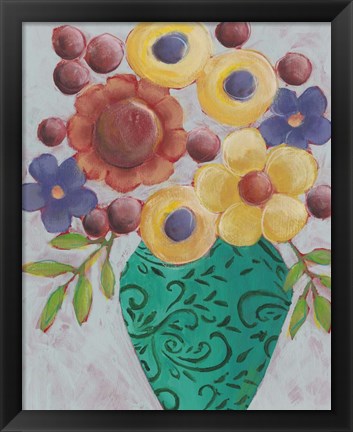 Framed Sunny Floral I Print