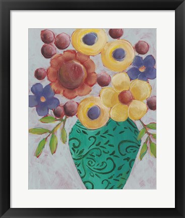 Framed Sunny Floral I Print