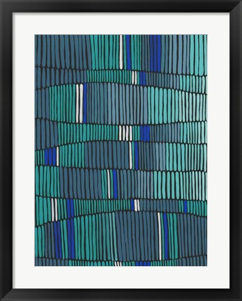 Framed Teal Tribal II Print