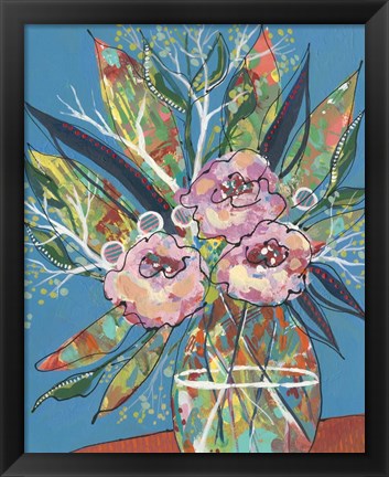 Framed Tumultuous Bouquet I Print