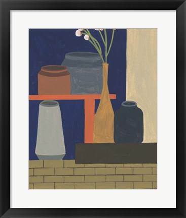 Framed Vases on a Shelf II Print