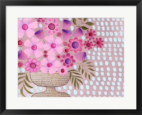 Framed Cheeky Pink Floral I Print