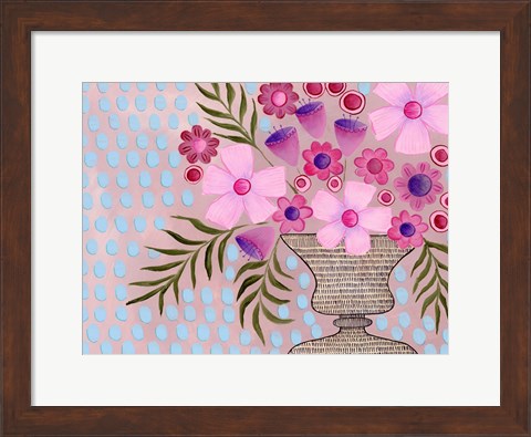 Framed Cheeky Pink Floral II Print