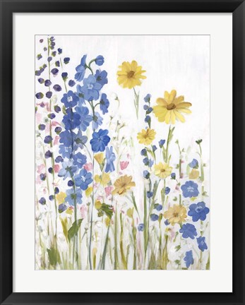 Framed Periwinkle Wildflowers I Print