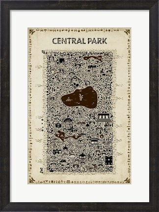 Framed Antique New York Collection-Central Park Print