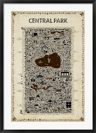 Framed Antique New York Collection-Central Park Print