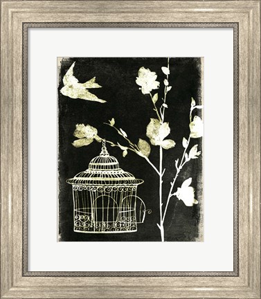 Framed Branch &amp; Bird II Print