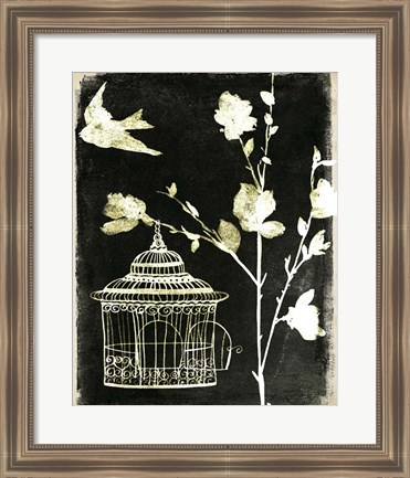 Framed Branch &amp; Bird II Print