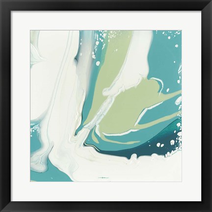 Framed Flowing Teal II Print