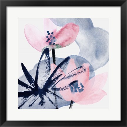 Framed Pink Water Lilies I Print