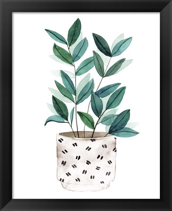 Framed Plant in a Pot I Print