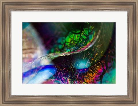 Framed Macro Of Colorful Glass 2 Print