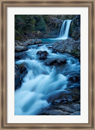 Framed Tawhai Falls, Whakapapanui Stream, Tongariro National Park, New Zealand Print