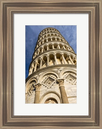 Framed Low-Angle View Of Leaning Tower Of Pisa, Tuscany, Italy Print