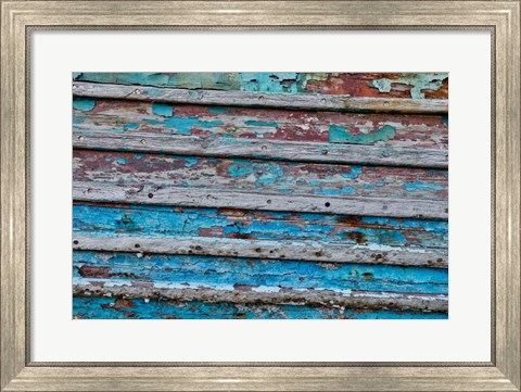 Framed Old Wooden Fishing Boat, California Print