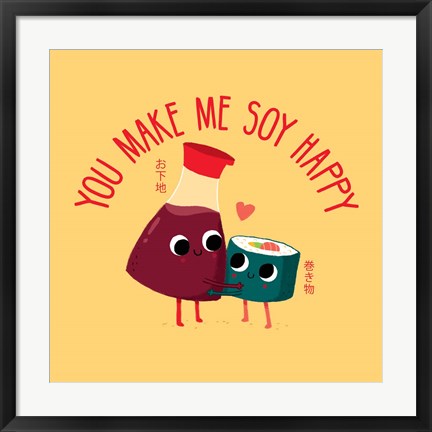 Framed Soy Happy Print