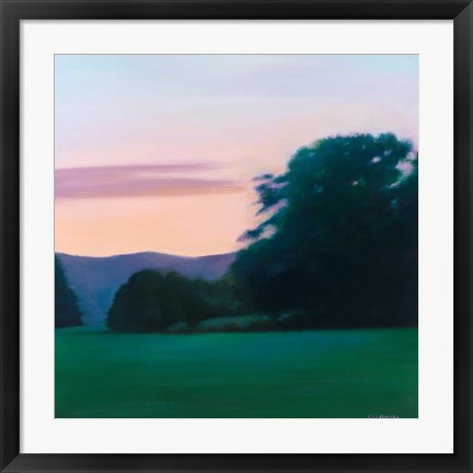 Framed Lawn at Twilight Print