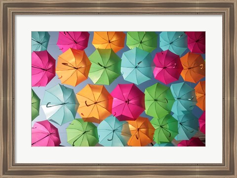 Framed Portugal Umbrella 1 Print