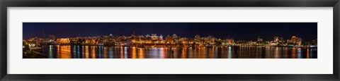 Framed Victoria Night Panorama Print