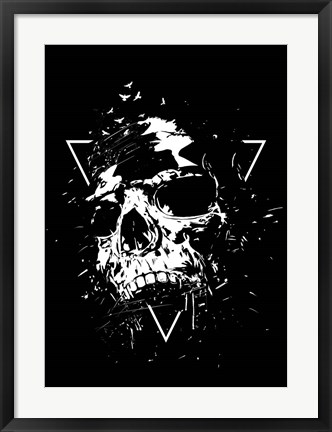 Framed Skull X BW Print