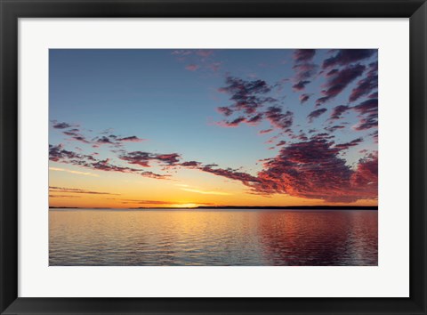 Framed Vivid Sunrise Clouds Over Fort Peck Reservoir, Charles M Russell National Wildlife Refuge, Montana Print