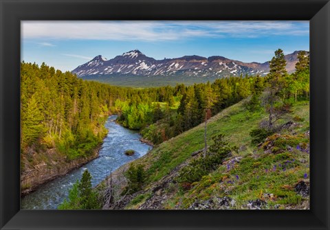 Framed South Fork Of The Two Medicine River In The Lewis And Clark National Forest, Montana Print