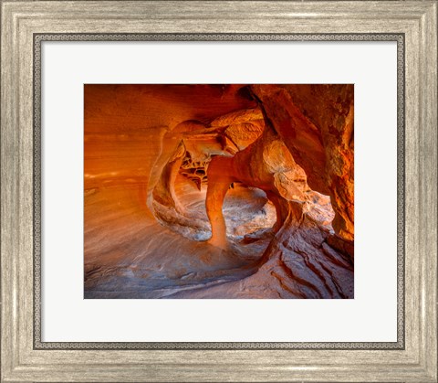 Framed Nevada, Overton, Valley Of Fire State Park Multi-Colored Rock Formation Print