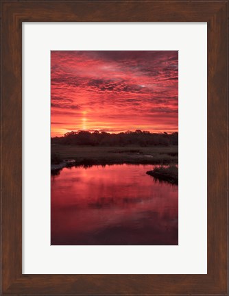 Framed New Jersey, Cape May, Sunrise On Creek Print