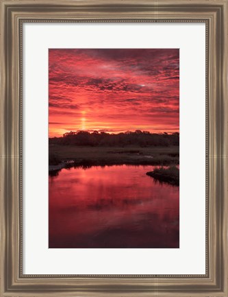 Framed New Jersey, Cape May, Sunrise On Creek Print