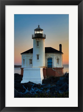 Framed Evening Light On Coquille River Lighthouse, Bullards Oregon State Park, Oregon Print