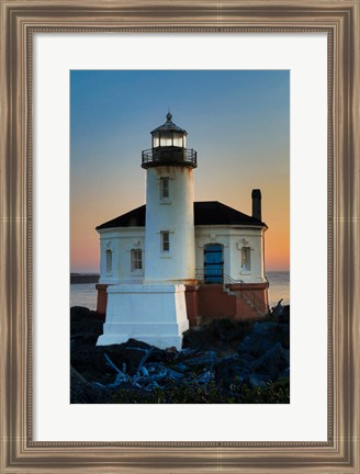 Framed Evening Light On Coquille River Lighthouse, Bullards Oregon State Park, Oregon Print