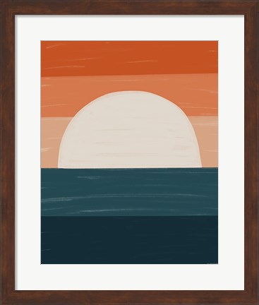 Framed Teal Orange Sunset Print