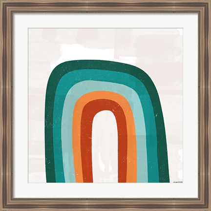 Framed Teal Orange Rainbow Print